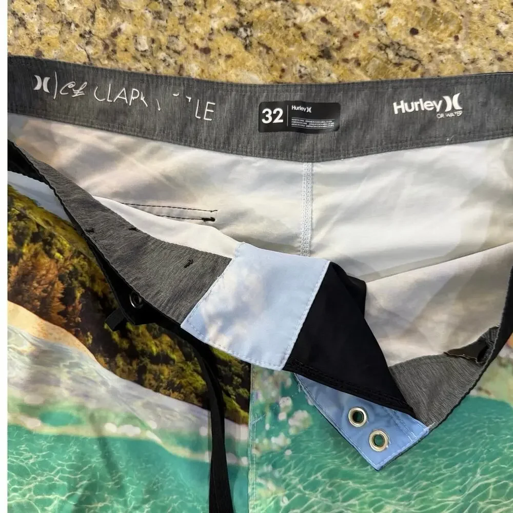 Hurley Phantom Clark Little Sea Turtle Board Shorts Mens SZ 32 Swim Trunks Beach